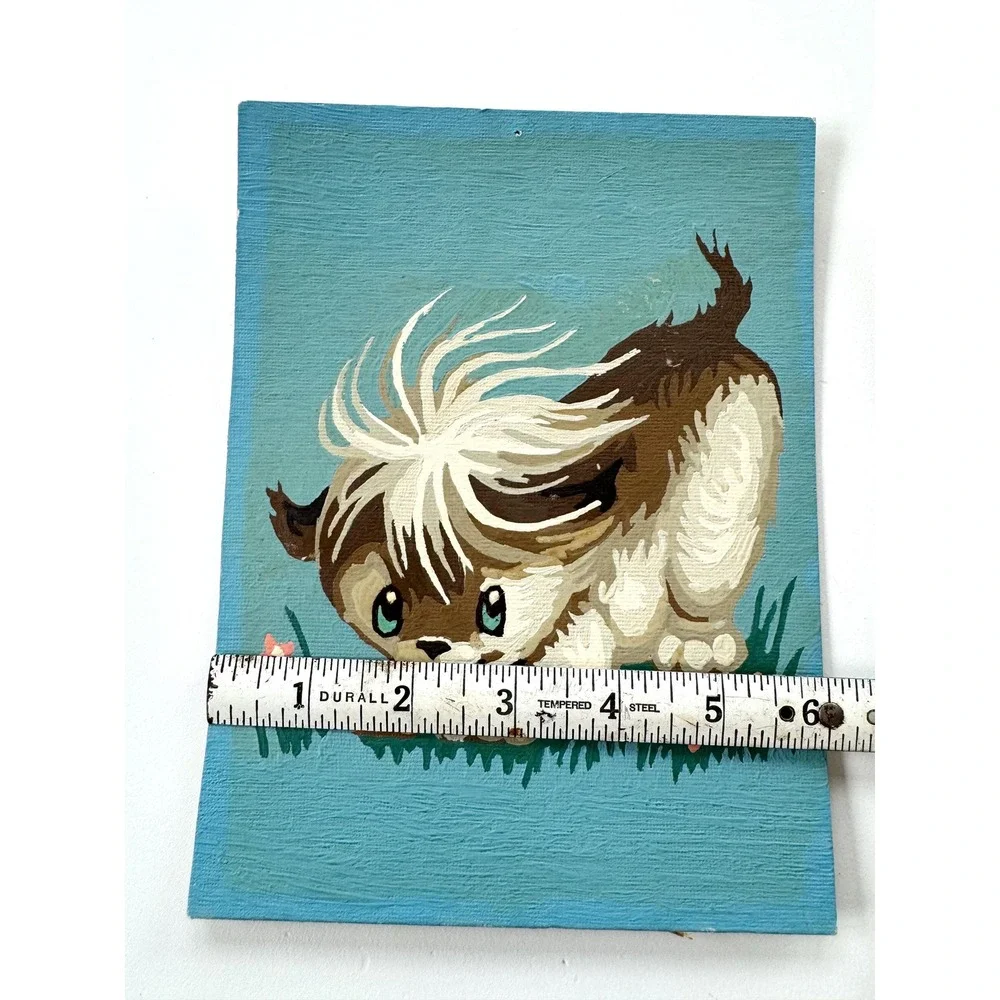 Vintage Paint By Numbers Dog Paintings‎ - Set of 2 - Nursery Decor